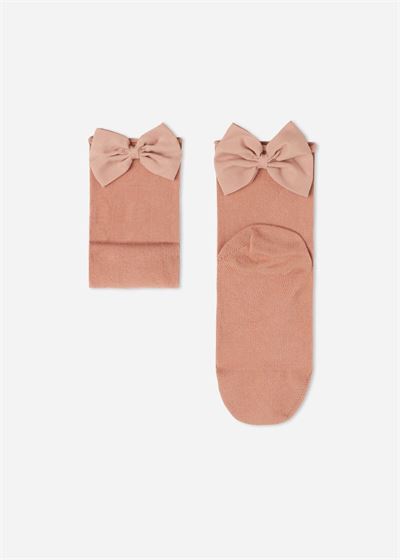 Pembe Fiyonklu Soket Kız Çocuk Çorabı